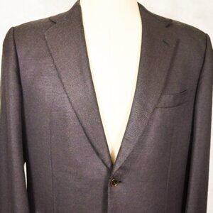 Brioni Cashmere Silk Brown, Blue Dual Vent Nomentano Sport Coat Blazer Italy 42R